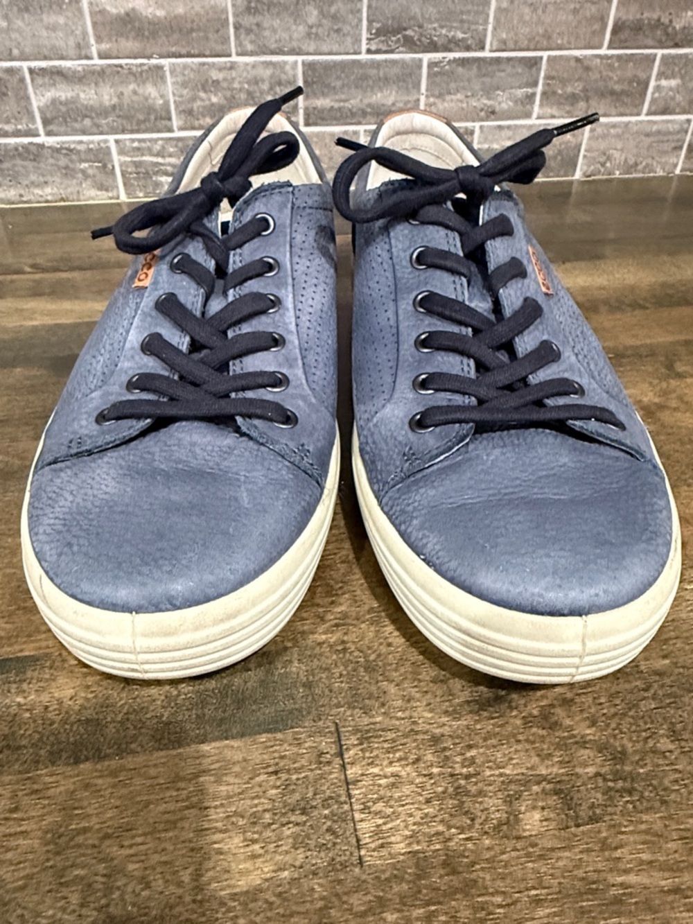 ECCO Soft 7 Marine Perforated Navy Low Top Sneakers Men's size 11 (EU 45) - Picture 3 of 13
